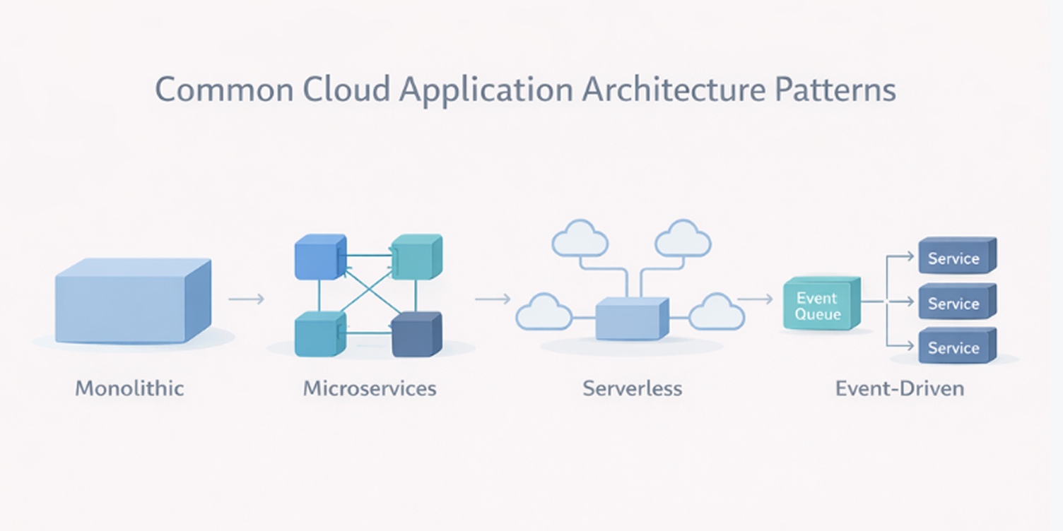An image that represent Common cloud application architecture patterns overview